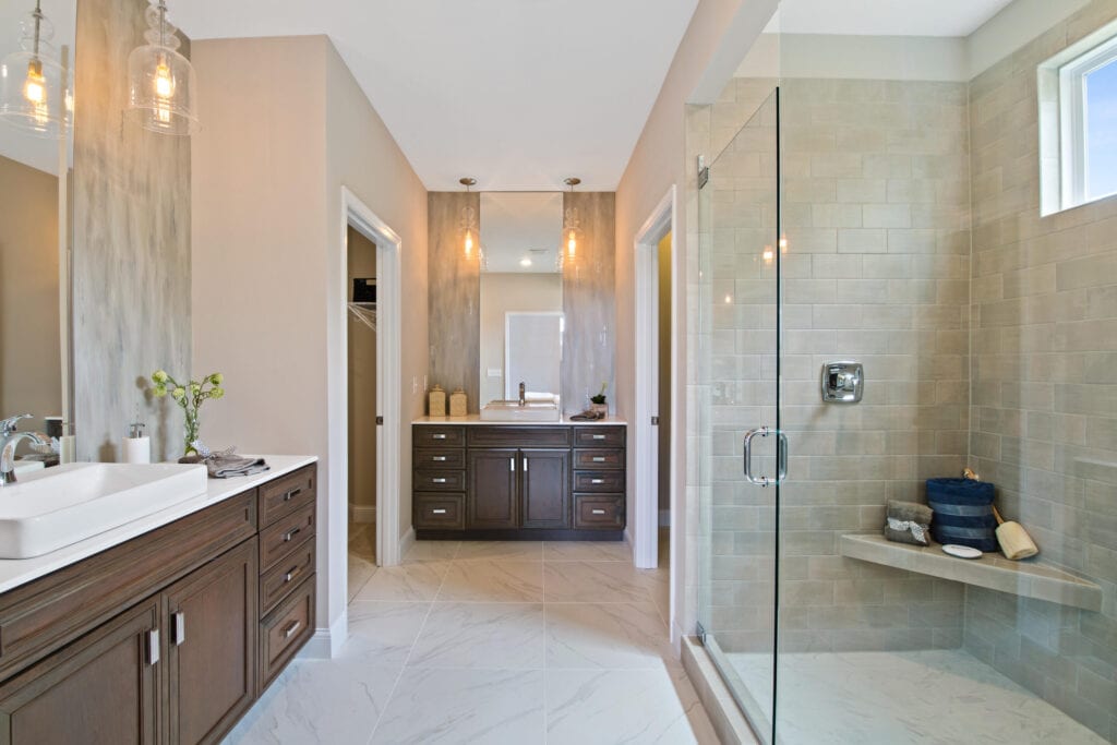 Master bathroom with shower from Drees Homes Northern Kentucky Home Builder 