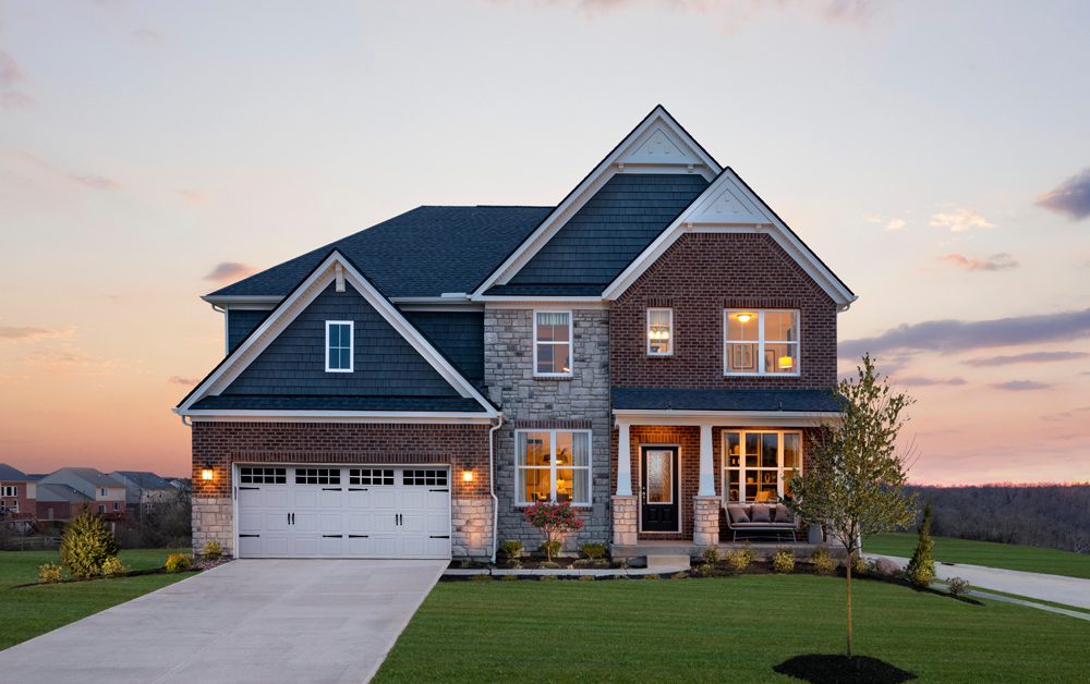 Exterior of custom home from Drees Homes Northern Kentucky Home builder 