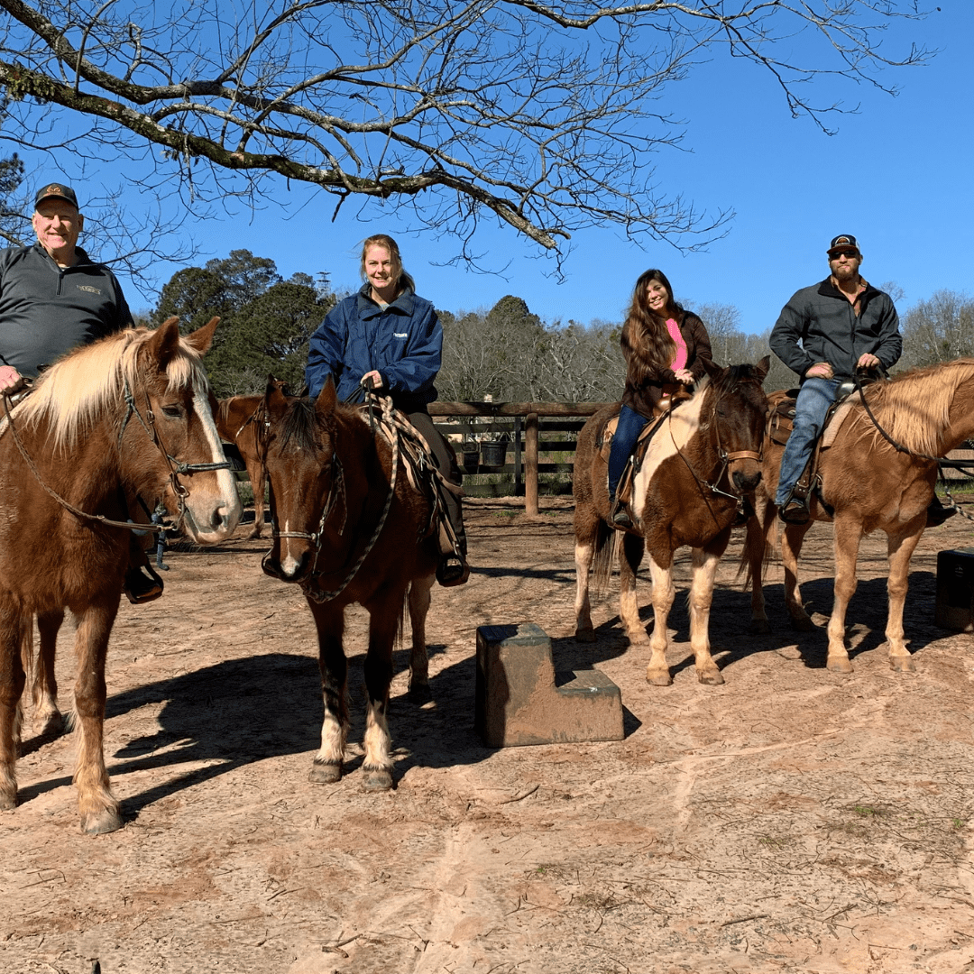 Equestrians enjoying their horses at Rivers Pointe Estates - A Northern Kentucky horseback riding community